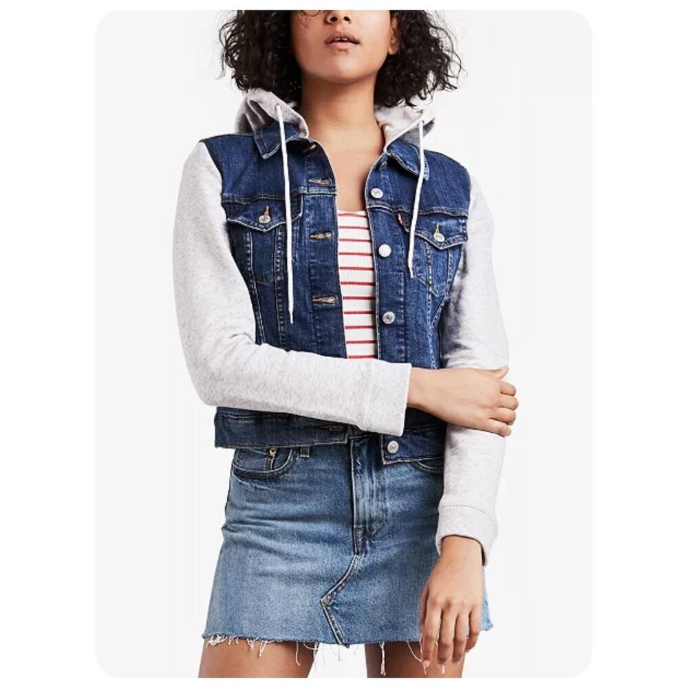 Levi’s Hooded Hybrid Trucker Denim Jacket sz S